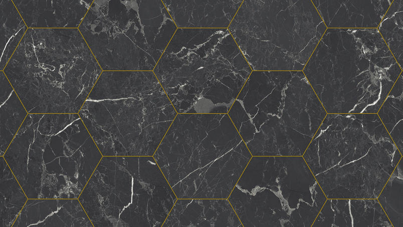Nero Marquine Hexagon Gold
